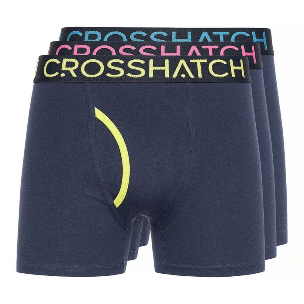 Crosshatch Mens Trioglow Boxer Shorts (Pack of 3) / Navy